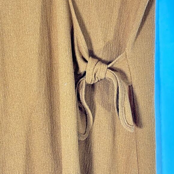 Madewell Texture & Thread Side‑Tie Wrap Dress Burnt Orange/Brown XS - Picture 4 of 6